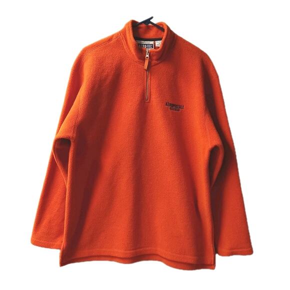 Aeropostale Aero-Tec Men's Med Vtg Orange Fleece Pullover Sweater Gorpcore - Picture 1 of 5